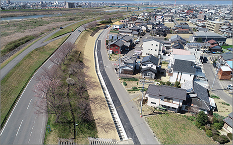 国 長良川島田堤防補強工事